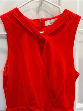 Anthropology Adelyn Rae Classic Red Sleeveless Wrap-Front Dress